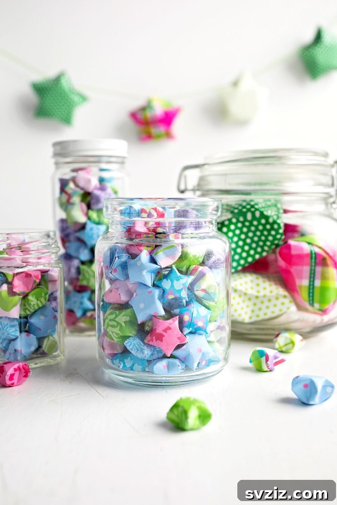 Folded Origami Stars Jar