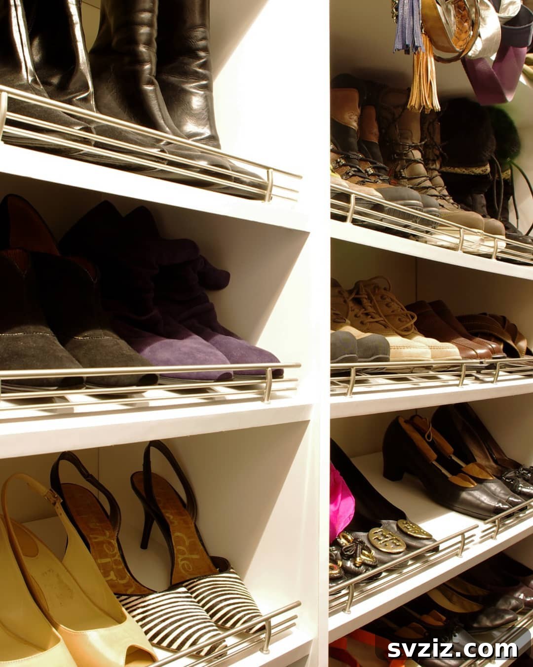 Unlock Your Closet's Potential: 23 Smart Shelving Ideas 22 Tilted Shoe Storage