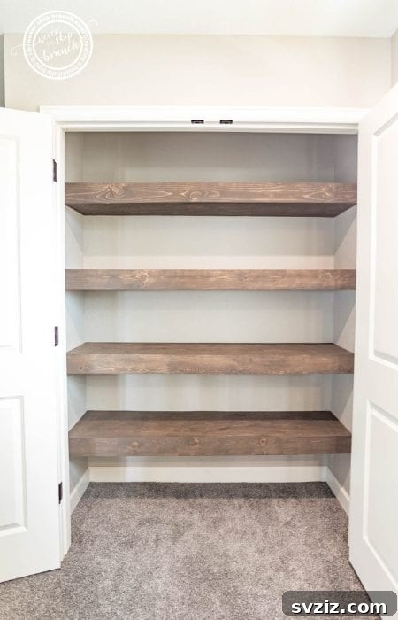 Unlock Your Closet's Potential: 23 Smart Shelving Ideas 9 Floating Wooden Shelves