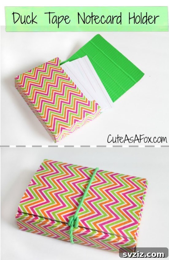 Duct Tape Flash Card Holder from a Cereal Box