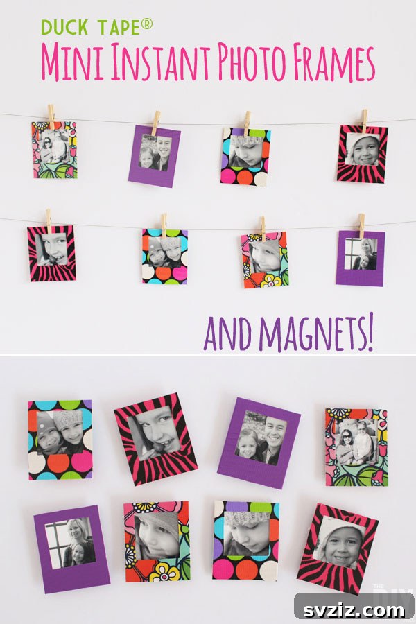 DIY Mini Instant Photo Frames with Duct Tape