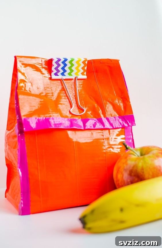 Structured Duct Tape Lunch Bags with Cardboard