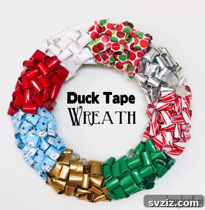 Seasonal Duct Tape Wreath for Home Decor