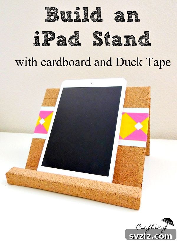 DIY iPad Stand Made with Duct Tape and Cardboard