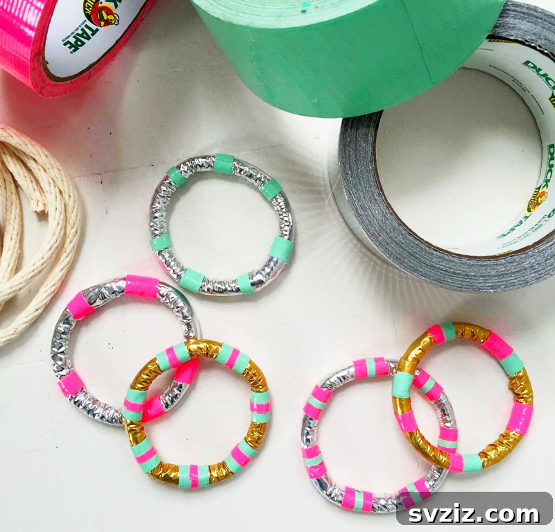 Shiny Futuristic Duct Tape Bracelets