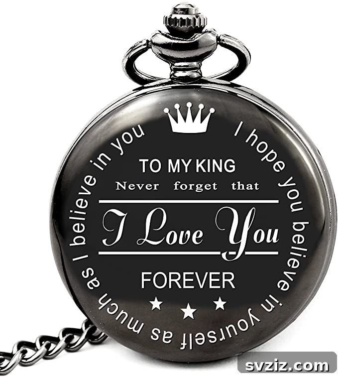 41 Creative Anniversary Ideas He'll Love 12 Custom engraved vintage pocket watch, personalized timeless gift for him, unique anniversary present