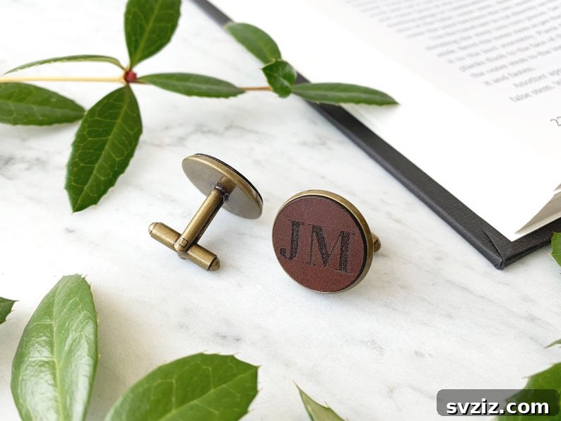 41 Creative Anniversary Ideas He'll Love 23 Personalized leather cufflinks, elegant anniversary gift for a businessman, custom engraved accessories