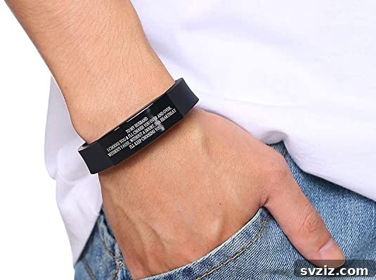 41 Creative Anniversary Ideas He'll Love 32 Engraved black silicone bracelet, minimalist anniversary gift for him, comfortable custom jewelry