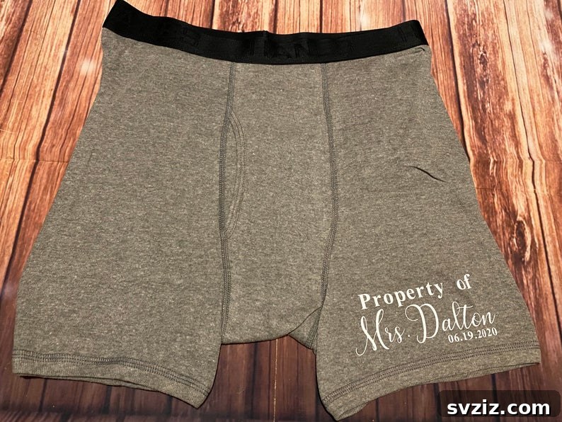 41 Creative Anniversary Ideas He'll Love 35 Funny 'Property Of' boxer briefs, novelty anniversary gift for husband