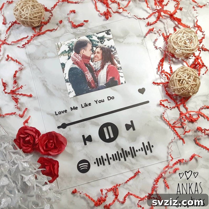 41 Creative Anniversary Ideas He'll Love 9 Personalized Spotify song code acrylic hanging, unique couple's song art, sentimental anniversary gift