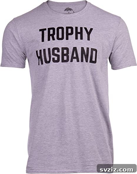 41 Creative Anniversary Ideas He'll Love 10 Humorous 'Trophy Husband' T-shirt, funny anniversary gift for him, comfortable casual wear