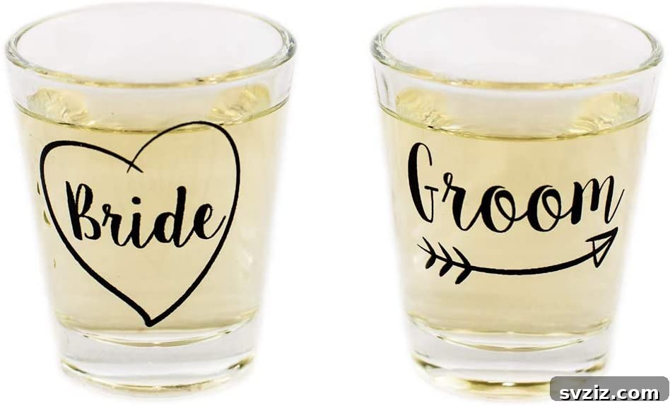 27 Brilliant Wedding Gift Ideas for Newlyweds 28 bride and groom shot glasses