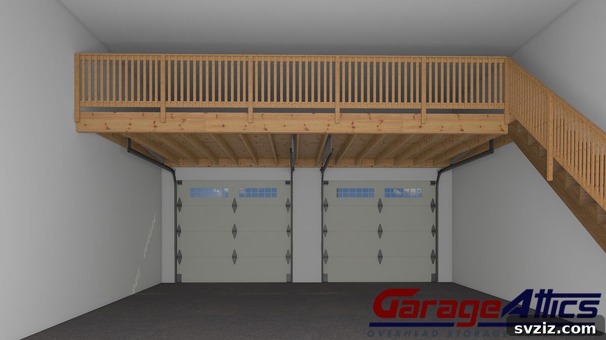 21 Genius Garage Ceiling Storage Ideas for Ultimate Space Saving 9 Spacious garage storage loft for maximum capacity