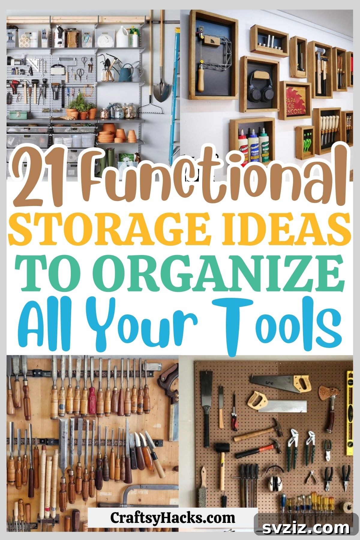 Organized workshop with various tool storage solutions