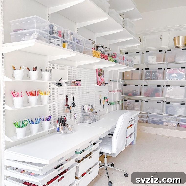 Transform Your Garage: 21 Clever Shelving Solutions 11 garage craft station