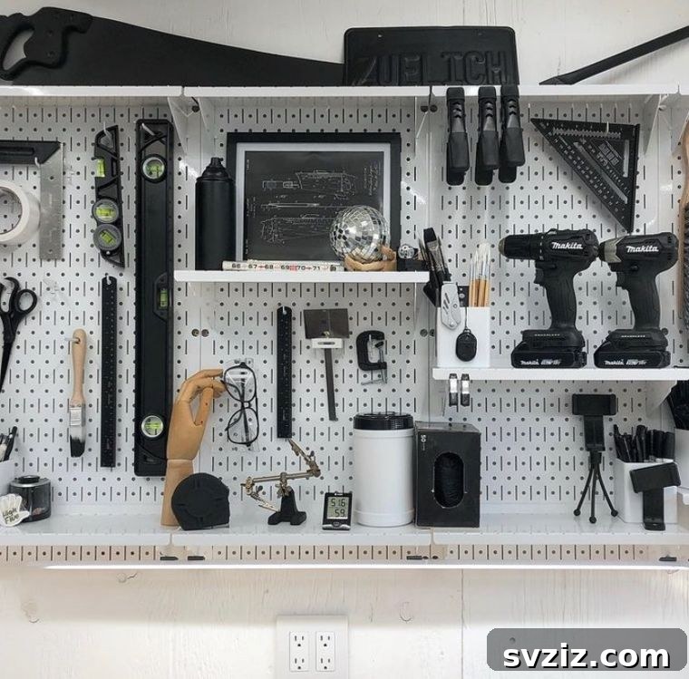 Transform Your Garage: 21 Clever Shelving Solutions 3 pegboard storage