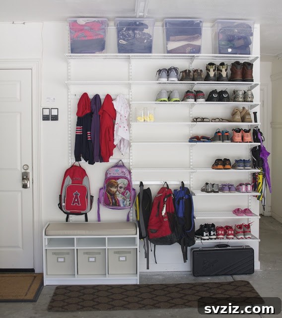 Transform Your Garage: 21 Clever Shelving Solutions 21 kids mudroom