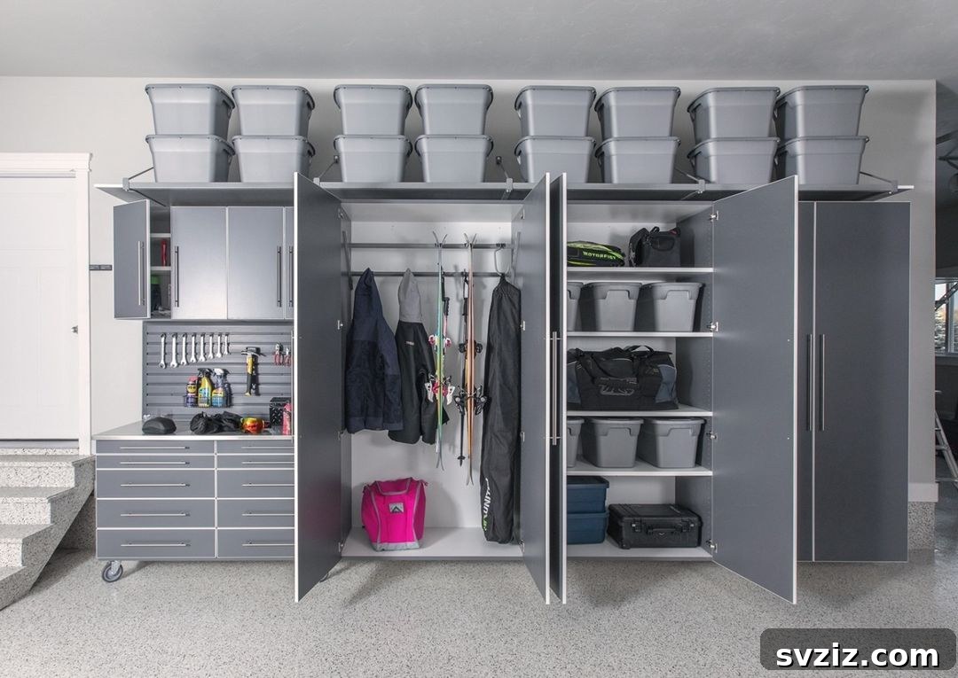Transform Your Garage: 21 Clever Shelving Solutions 5 garage closet cabinets