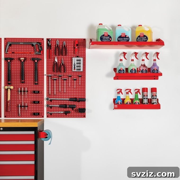 Transform Your Garage: 21 Clever Shelving Solutions 8 red shelving