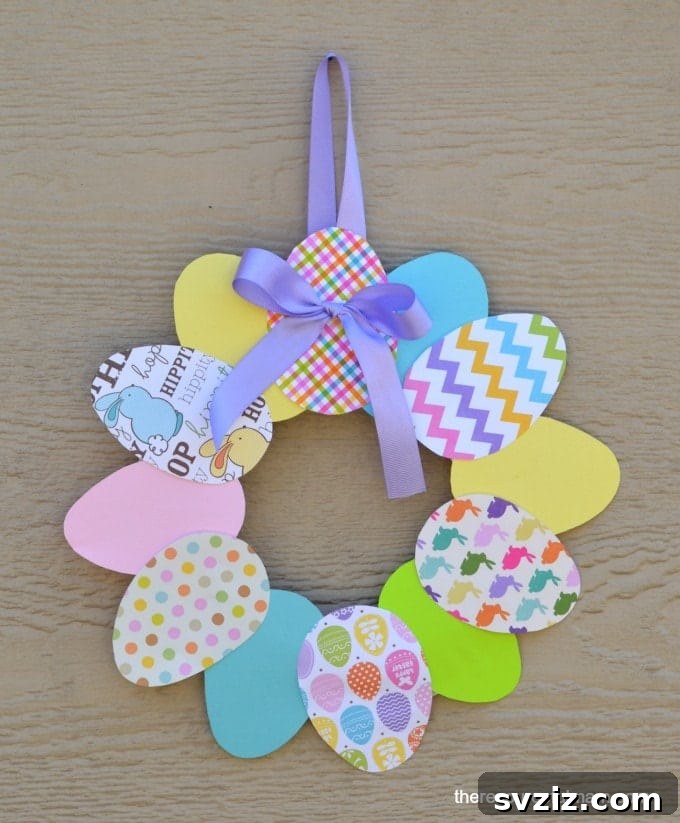 25 Egg-cellent Easter Crafts for Kids 17 Paper Wreath