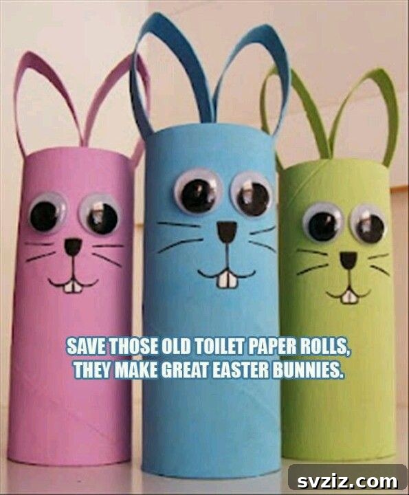 25 Egg-cellent Easter Crafts for Kids 18 Toilet Paper Easter Bunnies