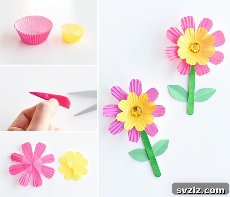 25 Egg-cellent Easter Crafts for Kids 22 Cupcake Liner Flowers