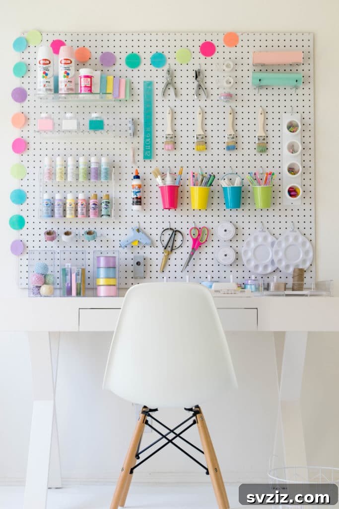 Inspiring DIY Craft Desk Designs for Your Ideal Studio 18 Desk With Pegboard Display