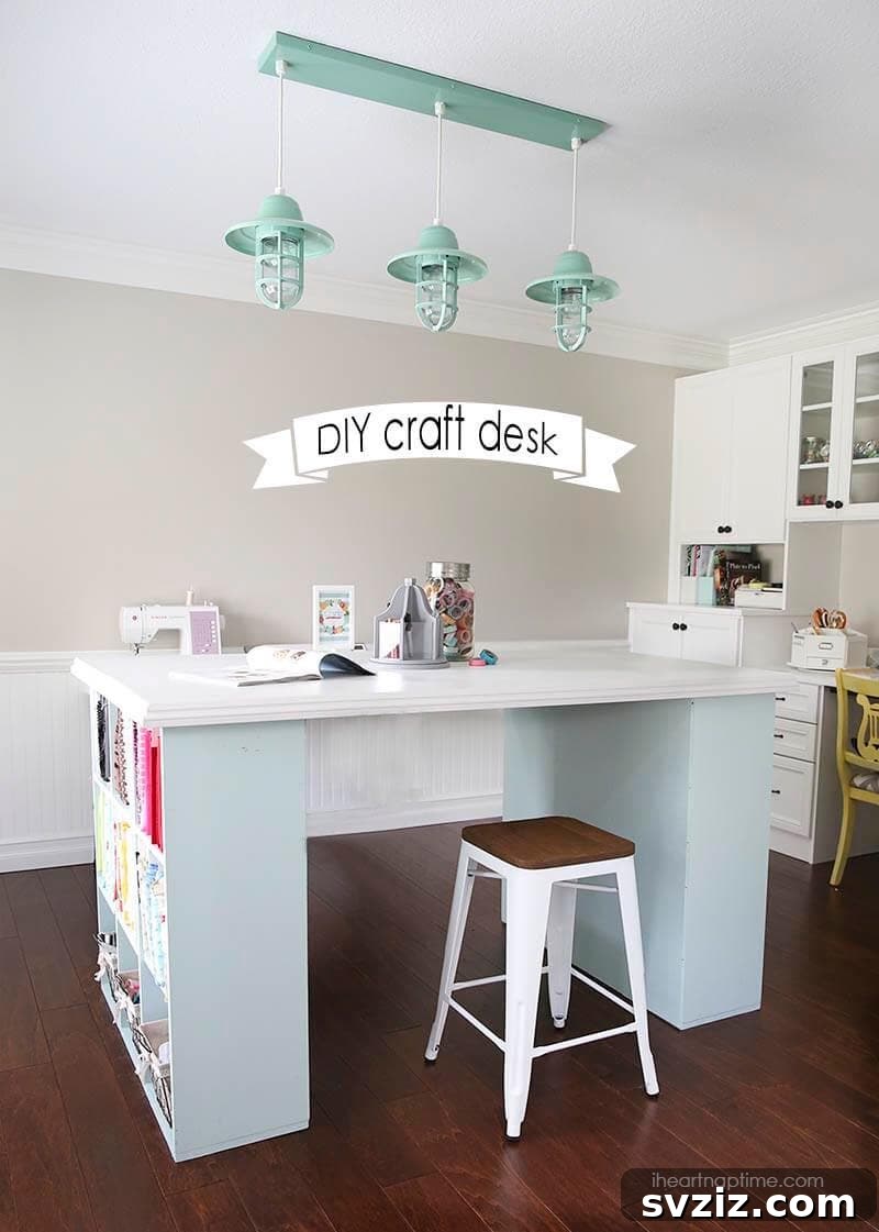 Inspiring DIY Craft Desk Designs for Your Ideal Studio 6 island counter desk