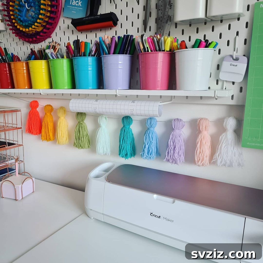 Inspiring DIY Craft Desk Designs for Your Ideal Studio 9 rainbow desk with pegboard