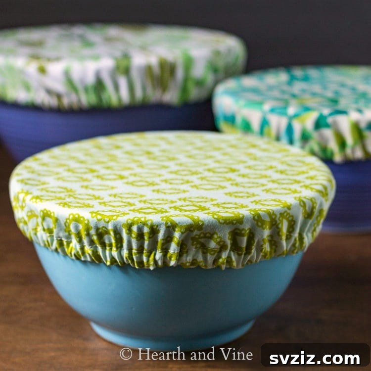 Practical Fabric Bowl Covers with elastic, an eco-friendly kitchen solution.