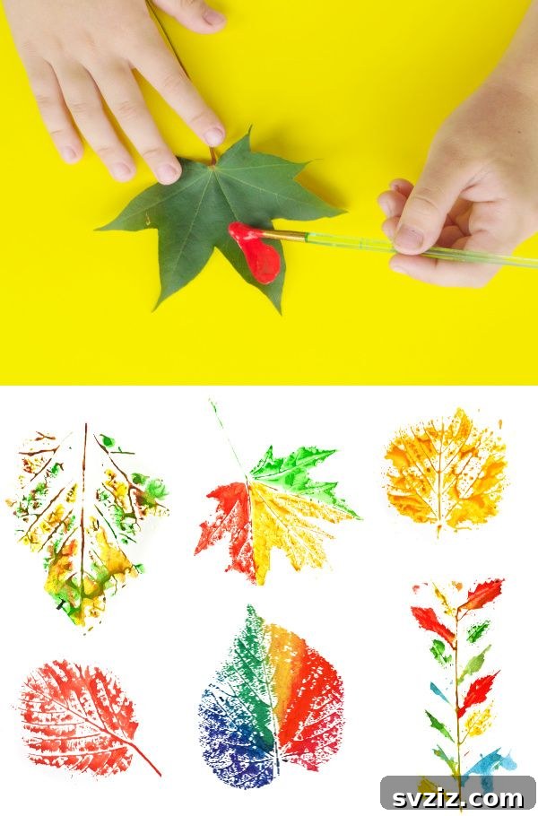 Leaf Painting For Kids