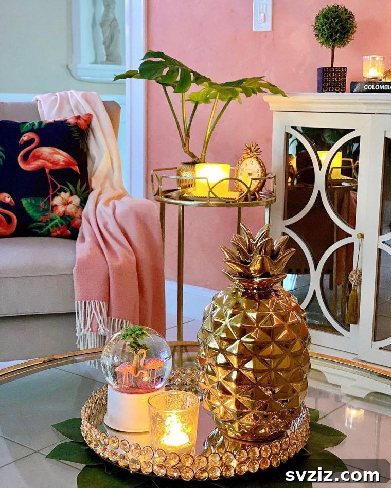 tropical pineapple centerpiece