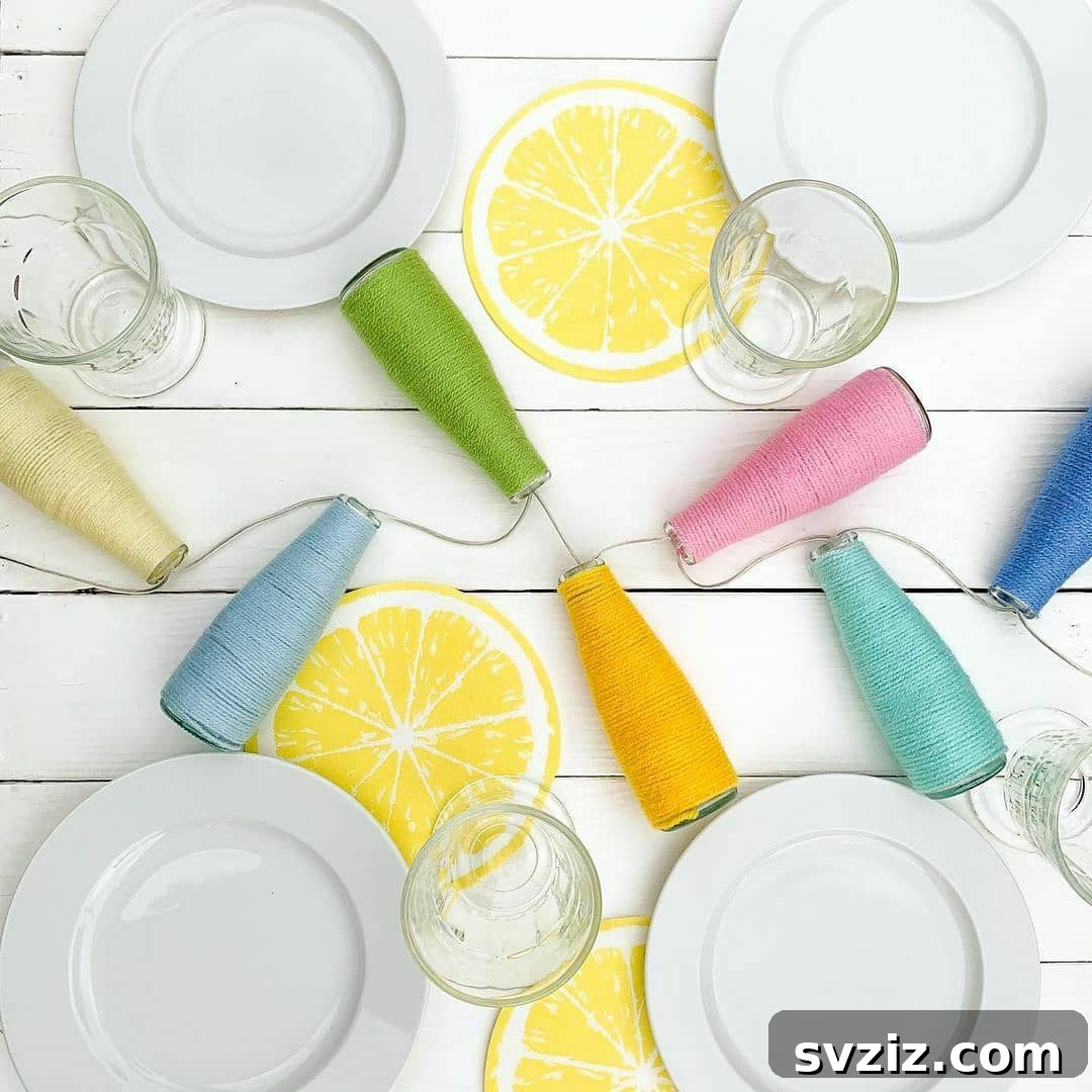 colorful bottle table garland