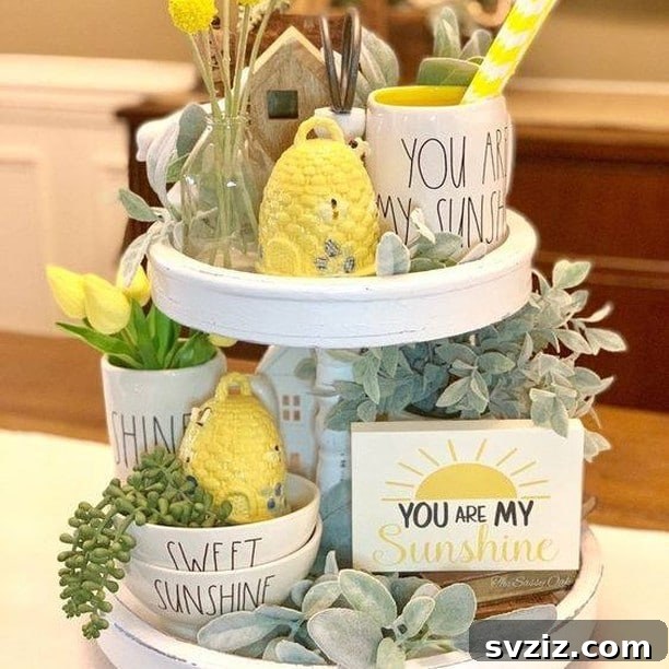 sunny home decor tray