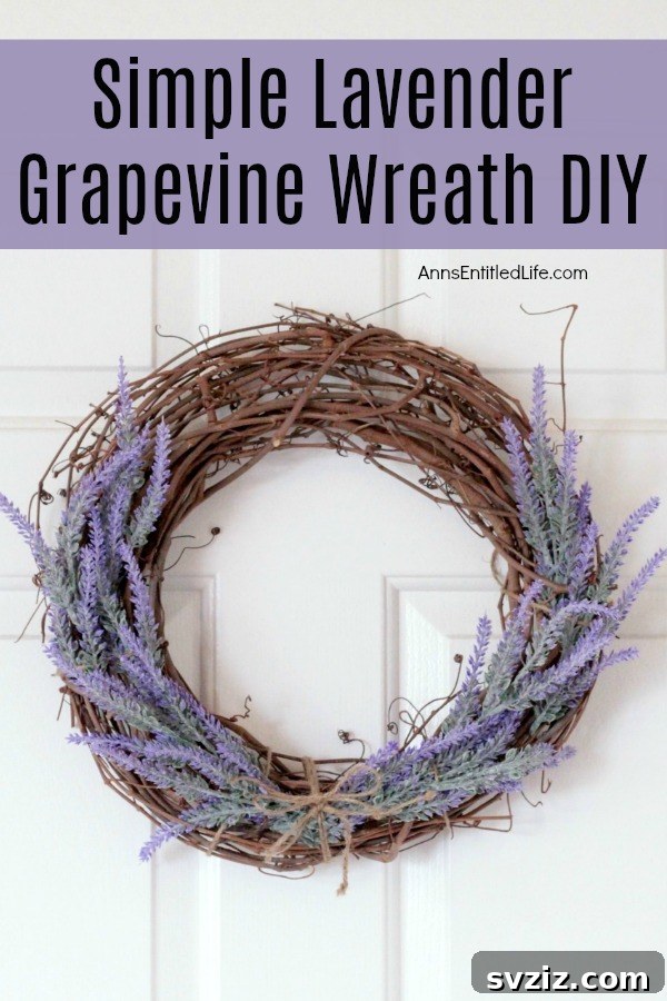 Summer Door Magic: 27 DIY Wreath Creations 5 Simple Lavender Grapevine Wreath for a calming entryway