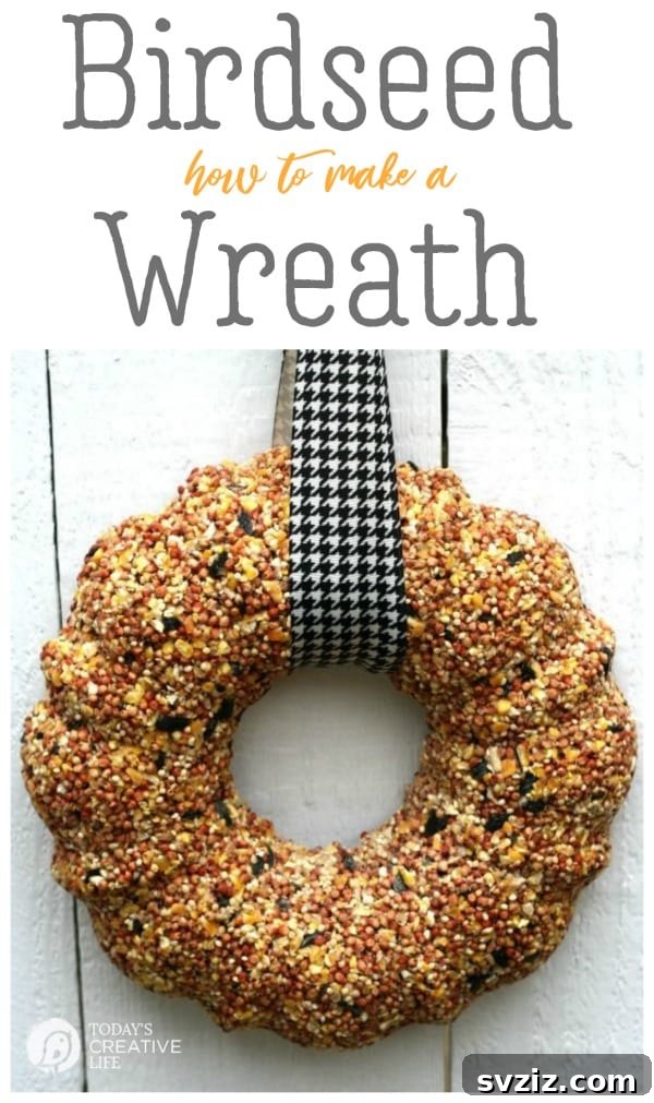 Summer Door Magic: 27 DIY Wreath Creations 8 Homemade Birdseed Wreath attracting local birds