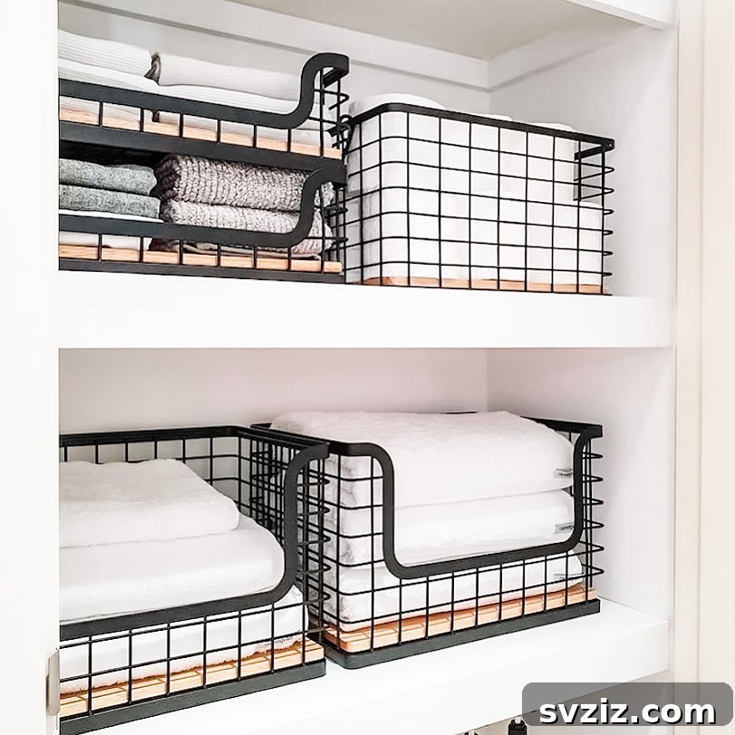 47 Brilliant Organization Solutions 26 Linen Closet Wire Baskets
