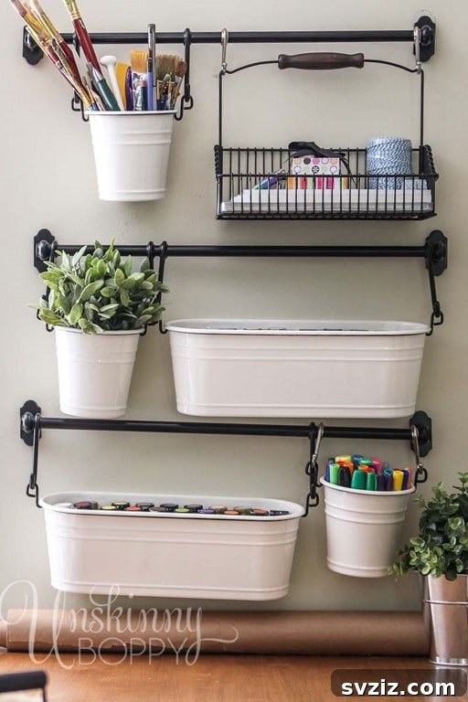47 Brilliant Organization Solutions 38 Tin Planters On A Rack