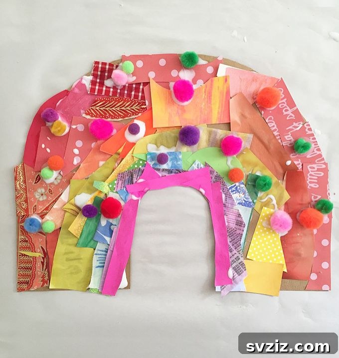 31 Fun Toddler Crafts They'll Adore 17 Textured cardboard rainbow collage for sensory play