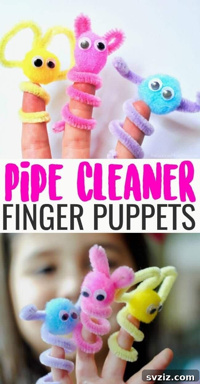 31 Fun Toddler Crafts They'll Adore 20 Creative pipe cleaner finger puppets for imaginative play