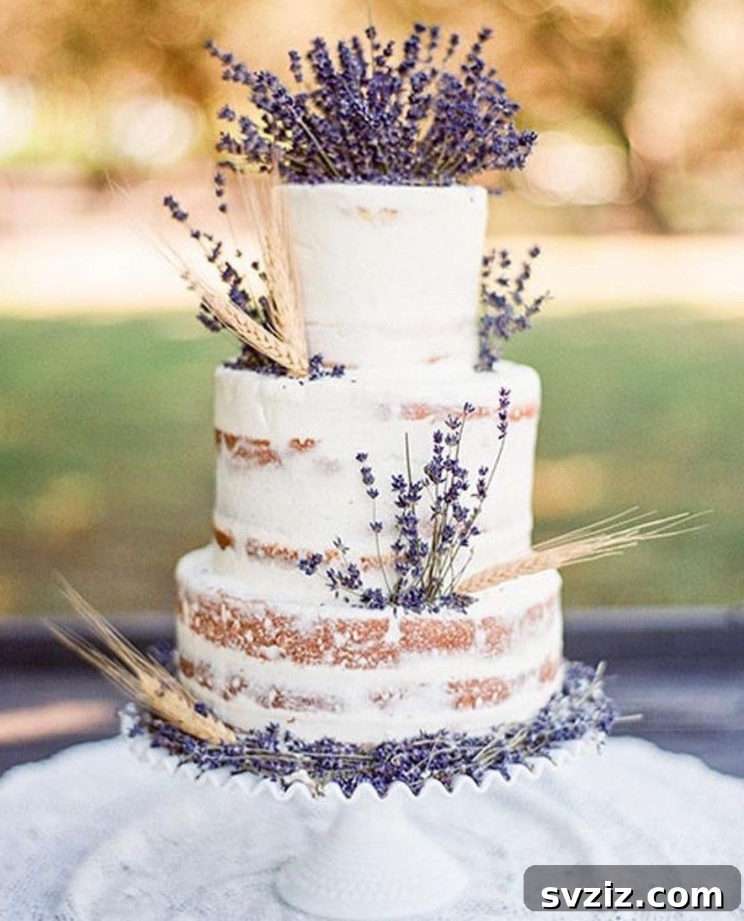Wedding Cake With Lavender