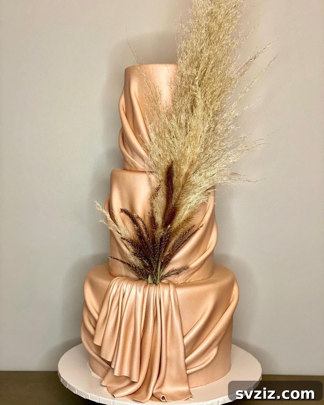 gold satin cake