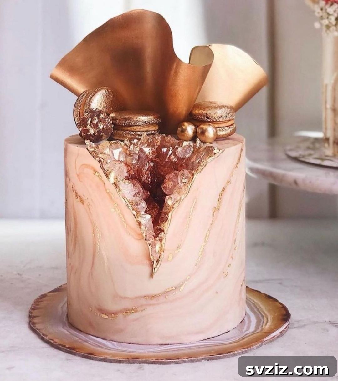 bronze gemstone cake