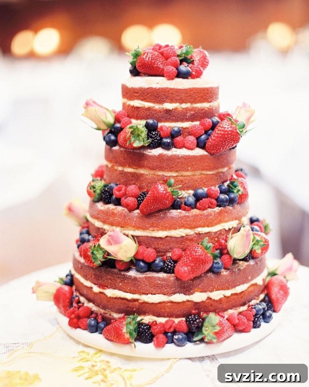 Roses and Berries Red Cake
