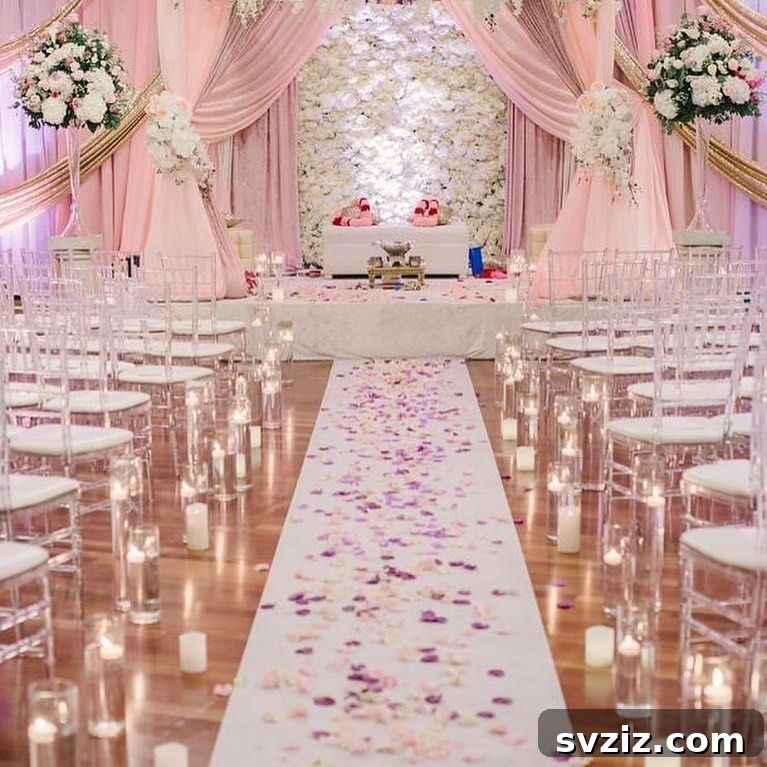 pink wedding decor