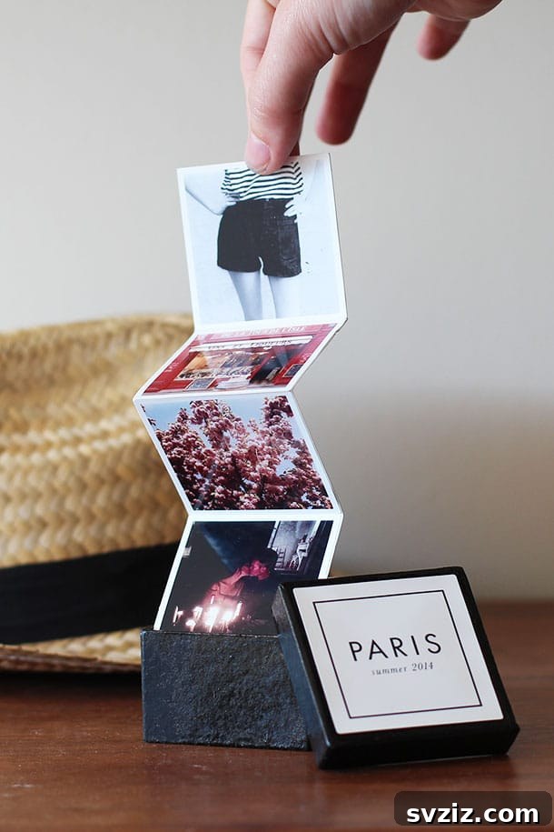 Tiny Travel Album Box for travel memories