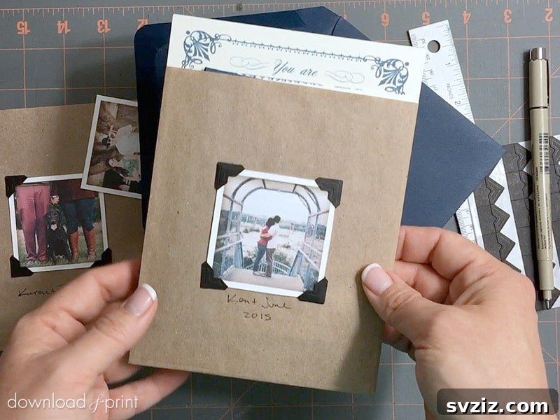 Wedding Invitation Vintage Photo Album with guest photos