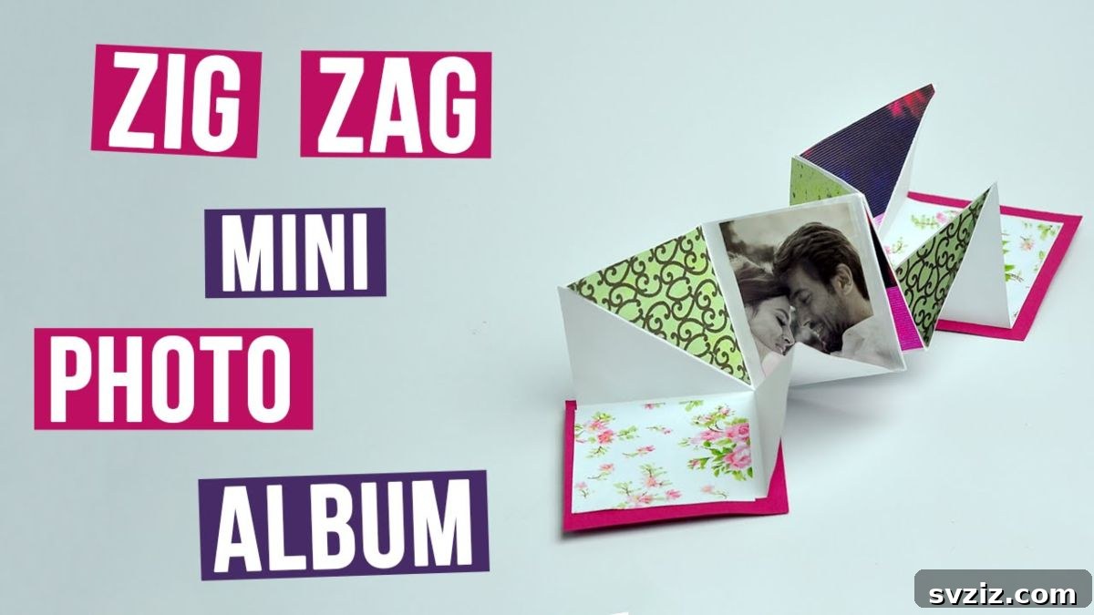 Zig Zag Mini Photo Album revealing dynamic photo arrangement