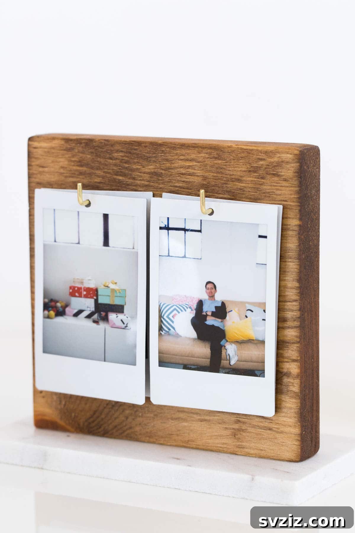 Flip Photo Album on a stand, showcasing rotating images
