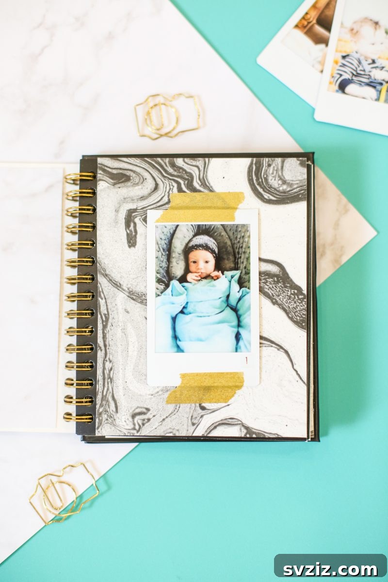 DIY Instax Photo Album filled with instant camera prints